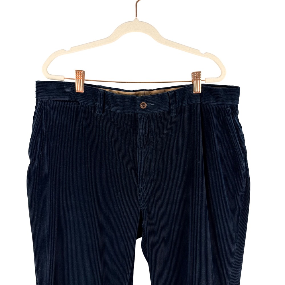 Vtg Polo Ralph Lauren Navy Thick Corduroy Pants 36x32 Straight Leg Y2k Preppy